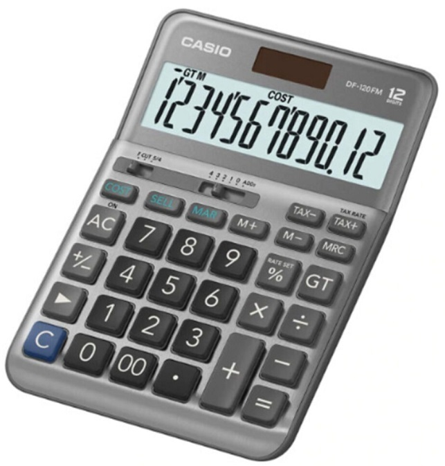 casio-hesap-makinesi-masaustu-df-120fm-12-hane-60835.png CASIO HESAP MAKİNESİ MASAÜSTÜ GRİ DF-120FM 12 HANE - Görsel 1